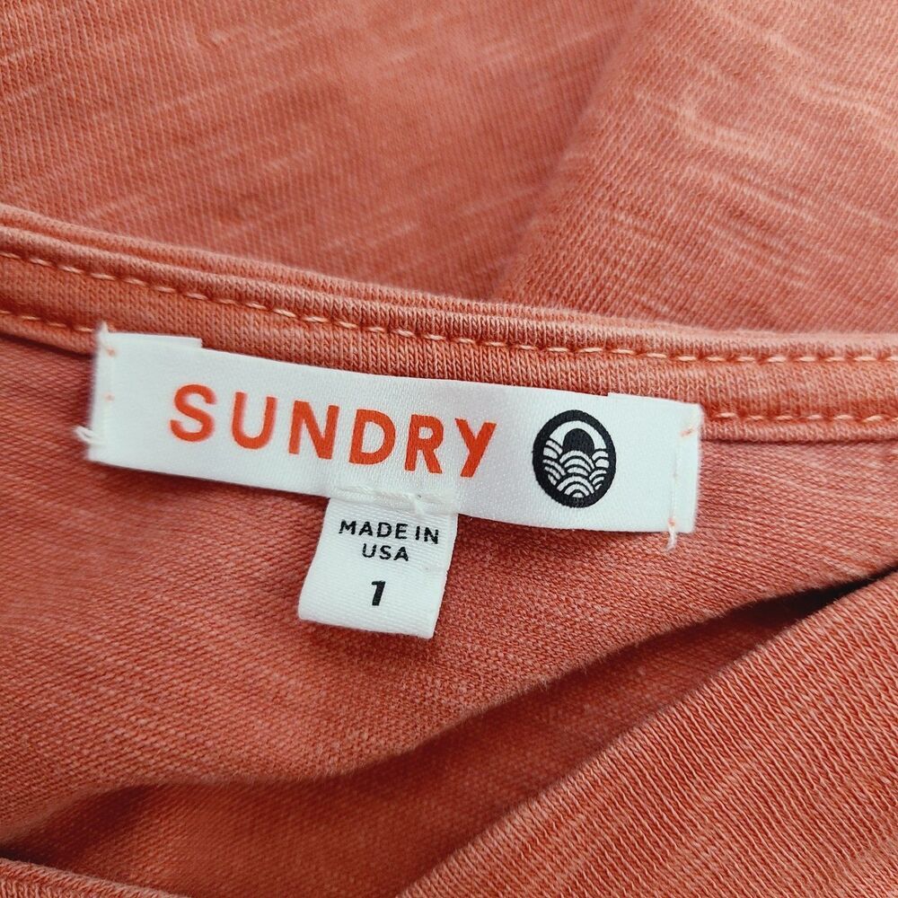 Sundry Draped Cutout Midi Dress In Pigmant Tandoori 1 (S) Orange Knit Midi - Picture 8 of 10